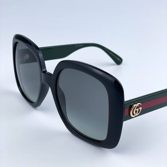 NEW Gucci GG0713S 006 Black Green Gray Gradient Oversized Woman Sunglasses - Picture 5 of 11